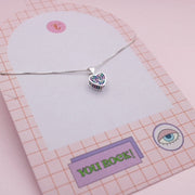 Collar en Plata Corazón Mini Circones Colores