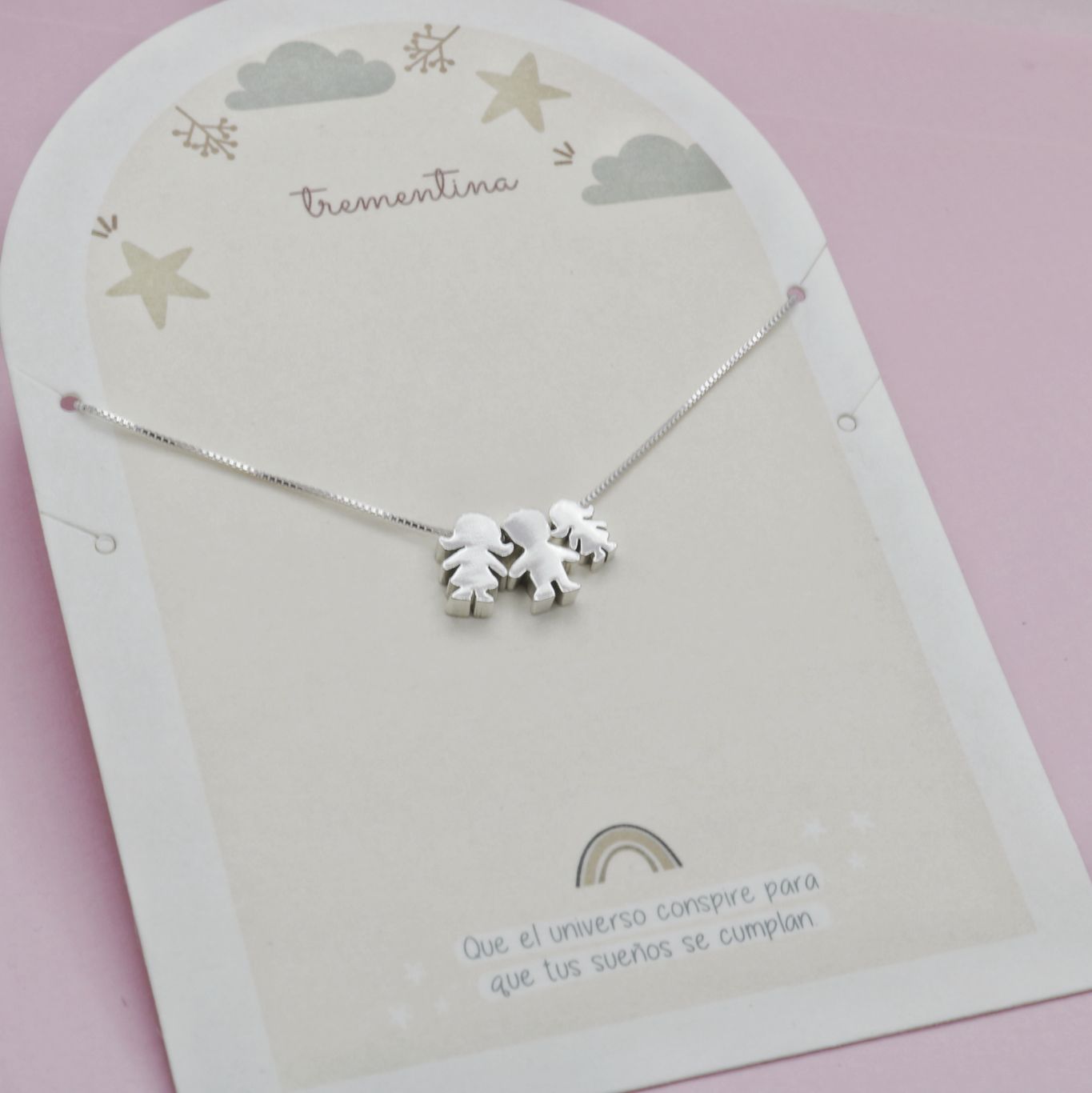 Collar Mi Familia Mamá - Papá 1 Hijo