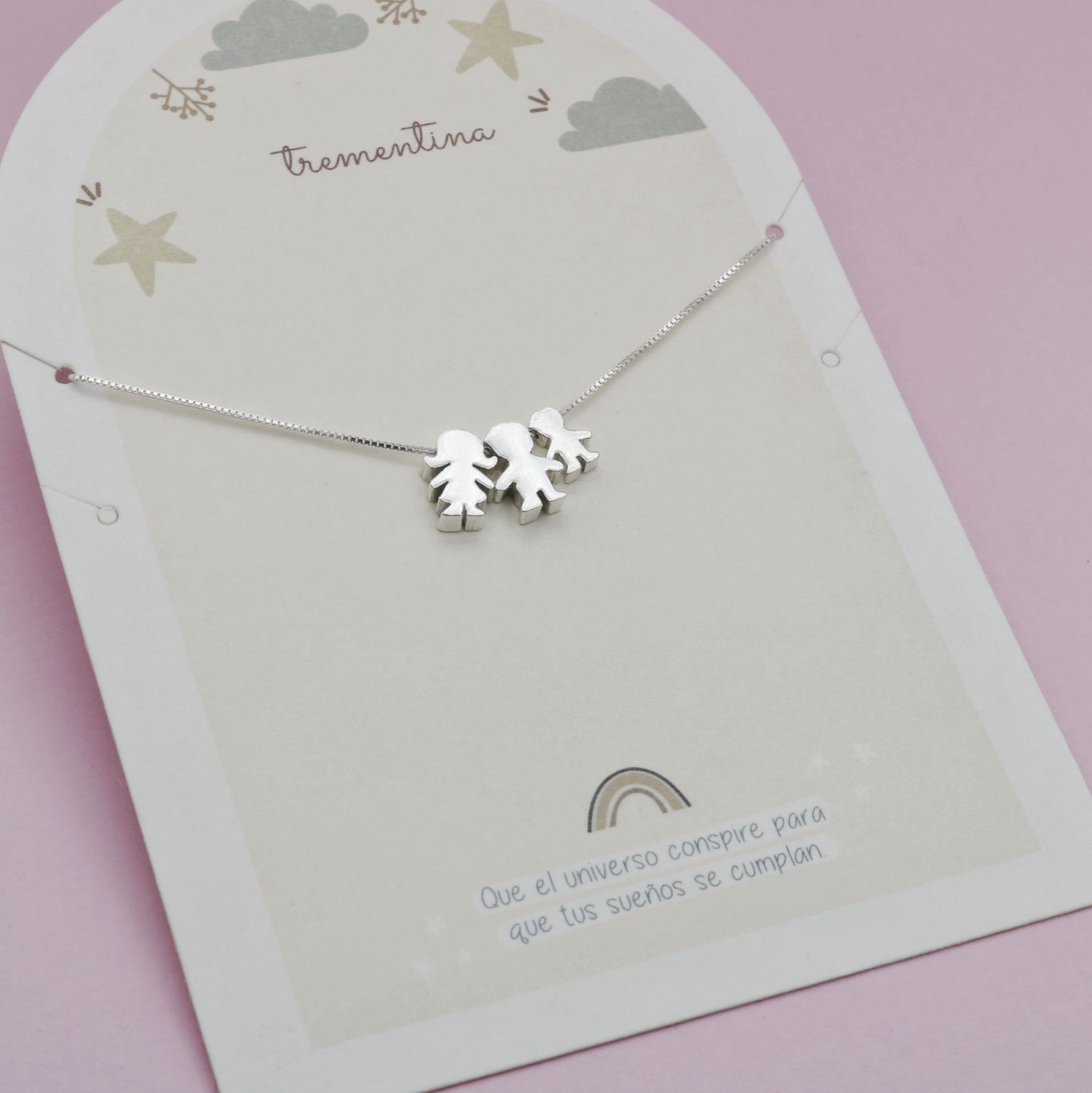 Collar Mi Familia Mamá - Papá 1 Hijo