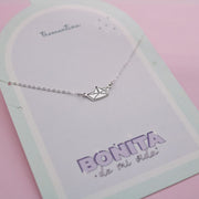 Collar de Plata Barquito de Papel Origami