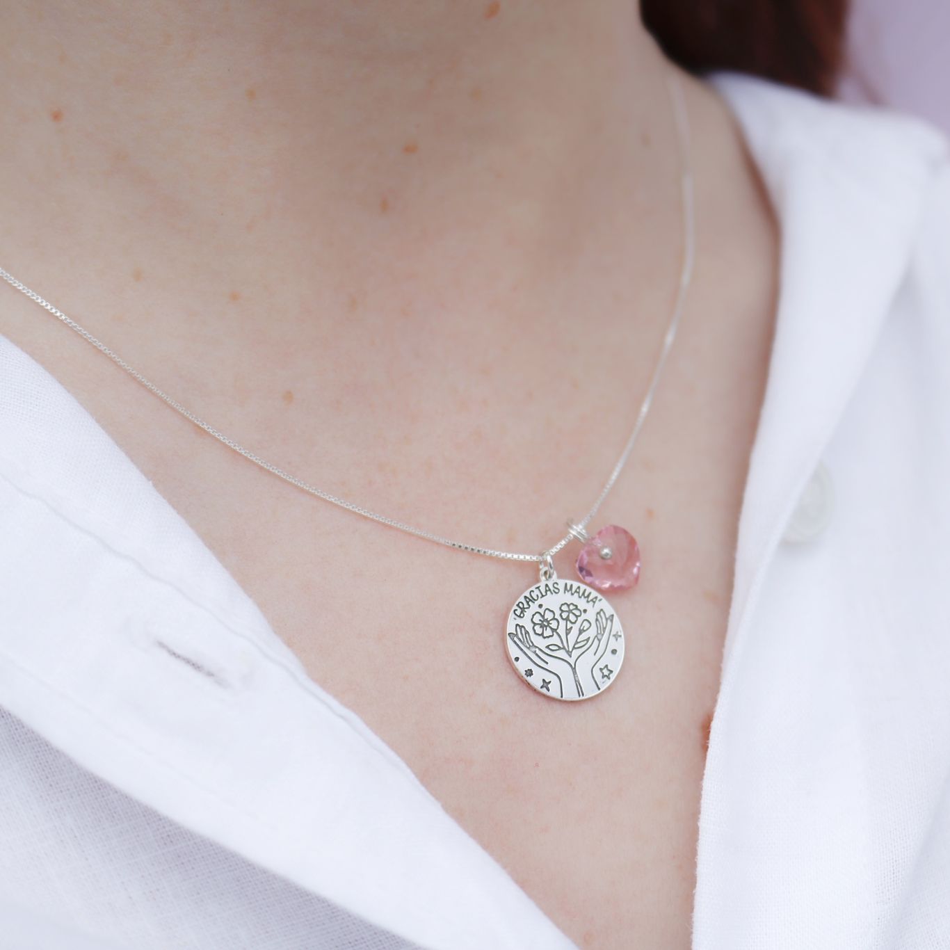Collar en Plata Gracias Mamá Corazón