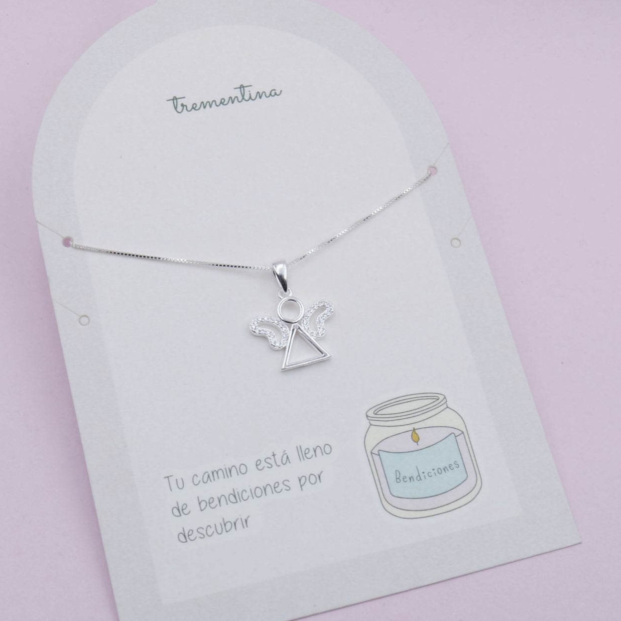 Collar en Plata Silueta de Ángel