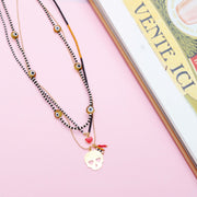 Collar Triple Dorado Skull Pops