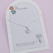 Collar Corazón en plata con Circones Pasteles