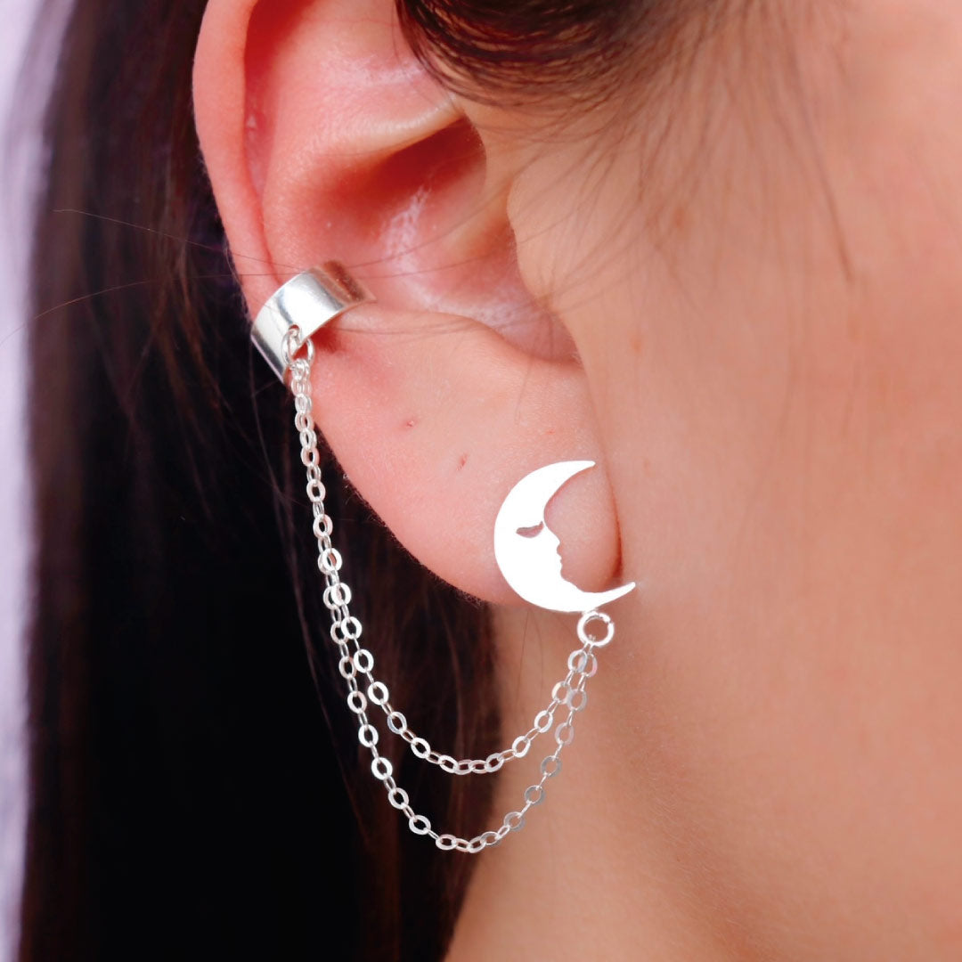 Earcuff en Plata Luna Encanto de Sirena