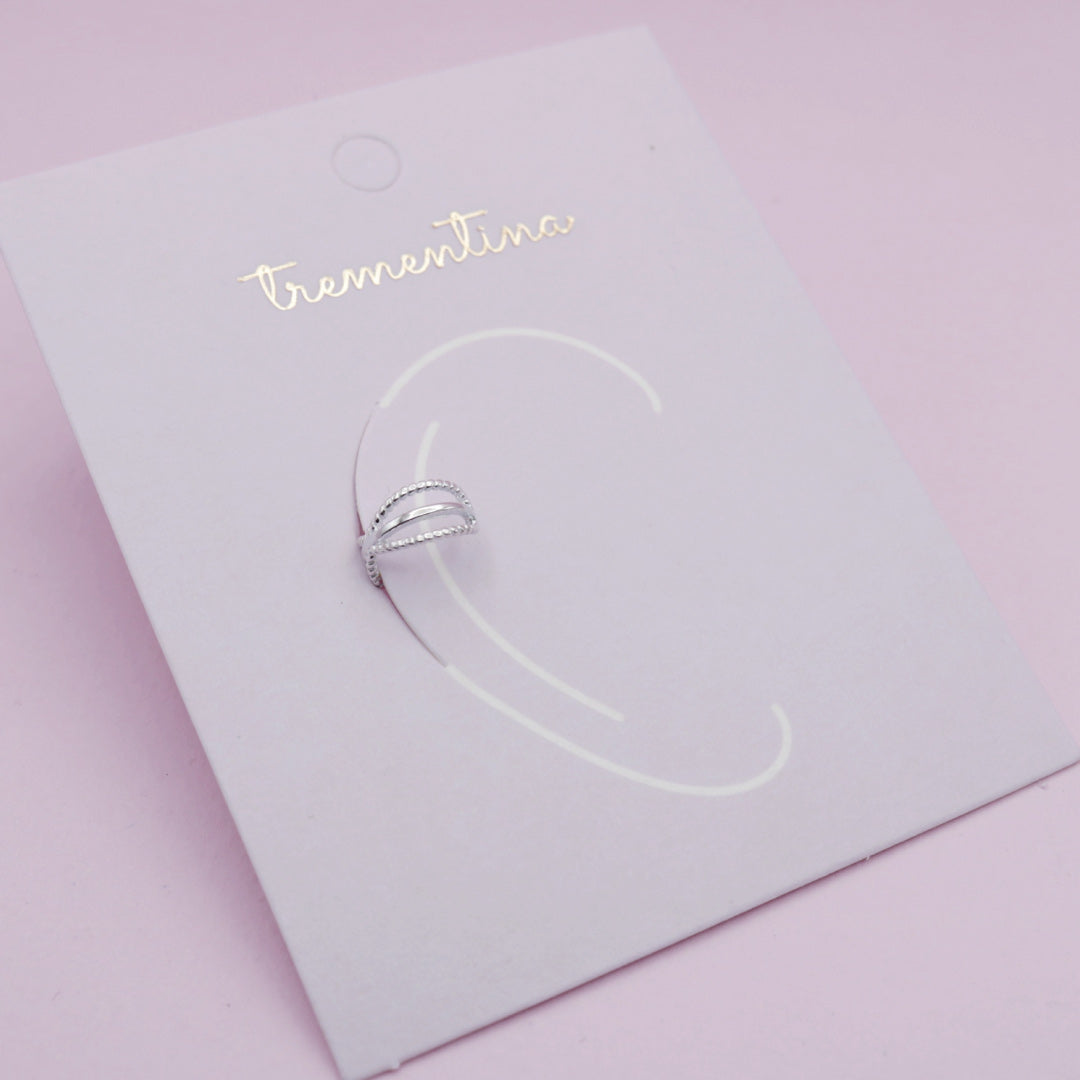 Earcuff en Plata Armonía Triple Línea