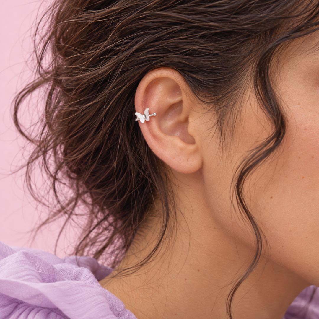 Earcuff en Plata Mariposa
