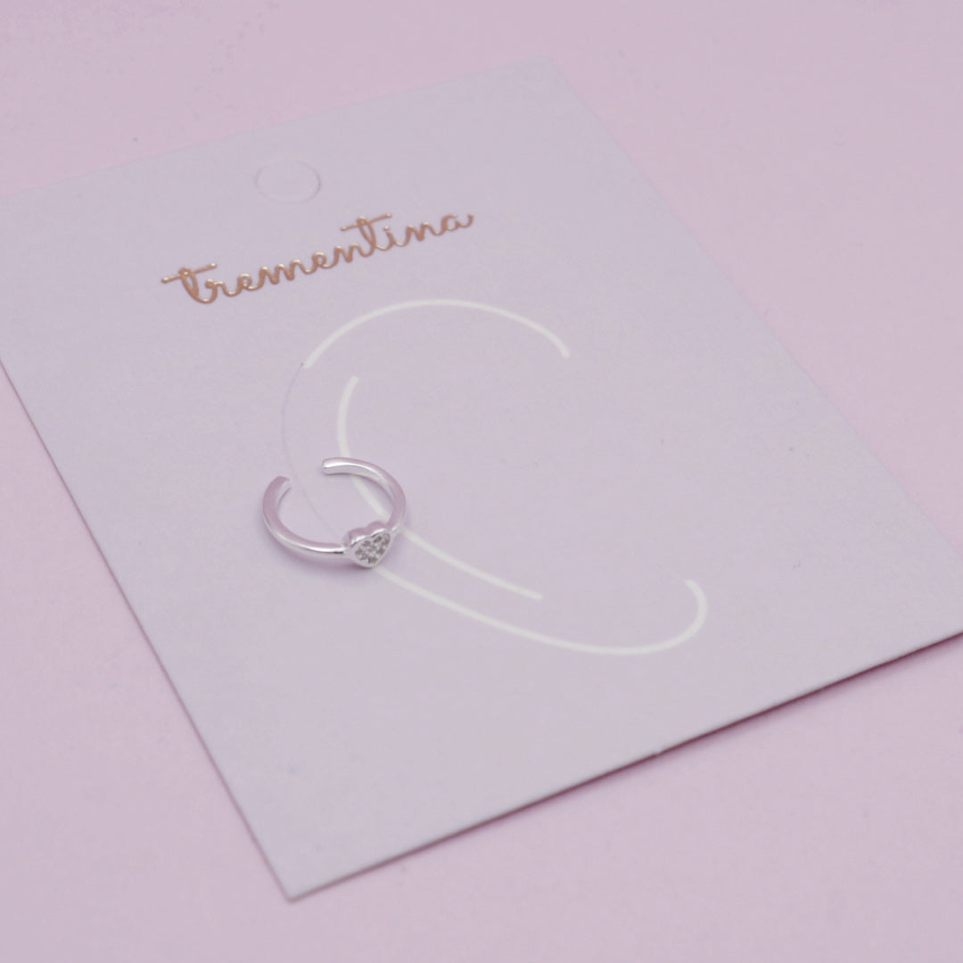 Earcuff Latido en Plata