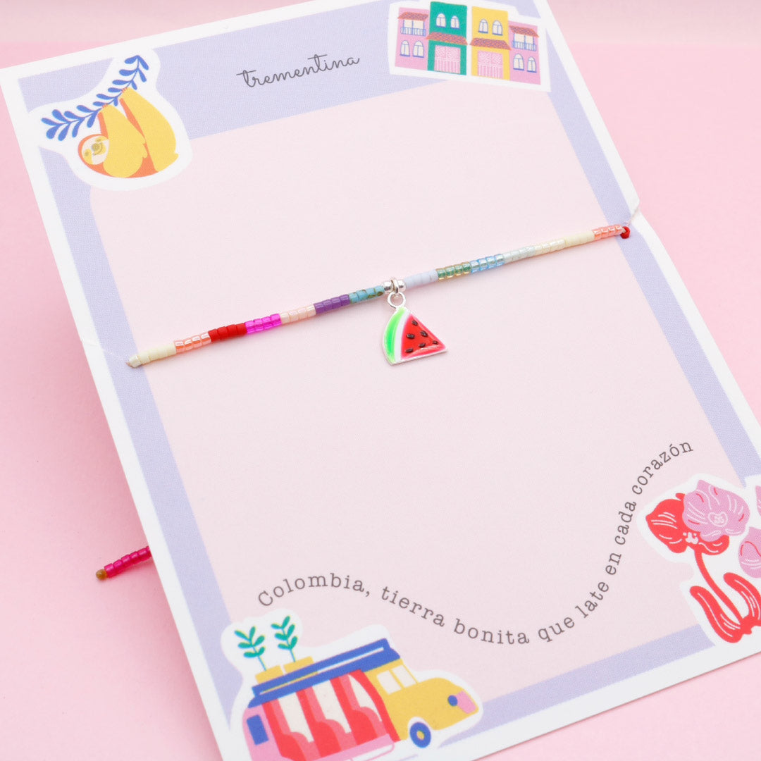 Pulsera Mostacilla Sandia
