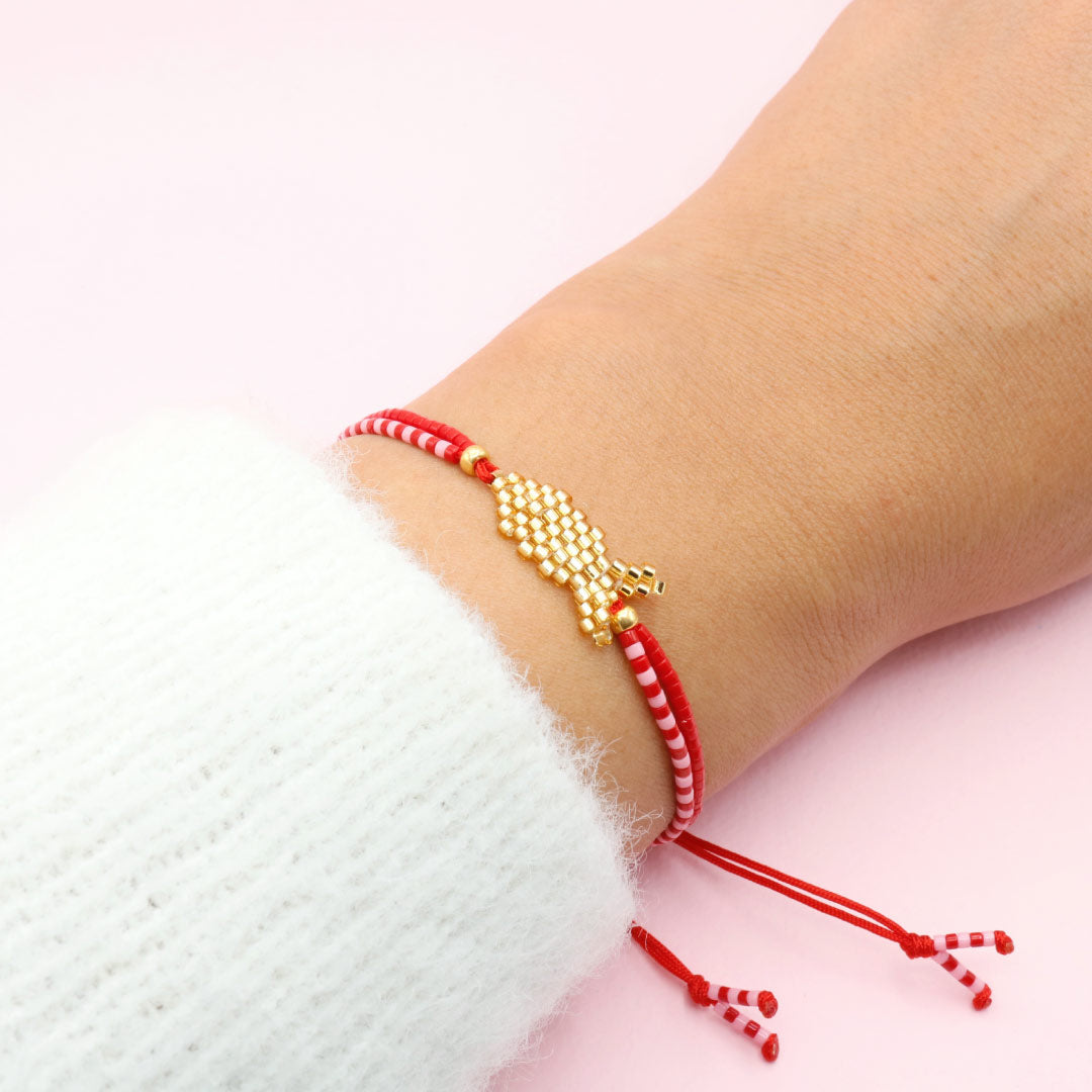 Pulsera Mostacilla Aura Marina Roja
