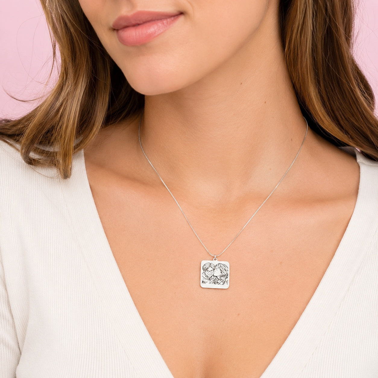 Collar Fotograbado Personalizado de Plata