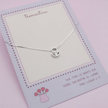 Collar Tulipán En Plata