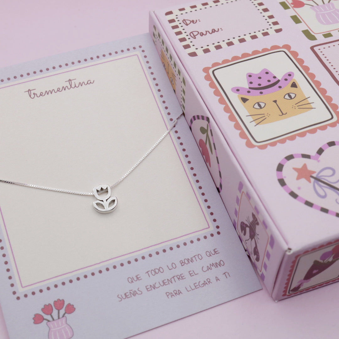 Collar Tulipán En Plata