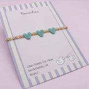 Pulsera Tejida Corazones Tonos Pastel