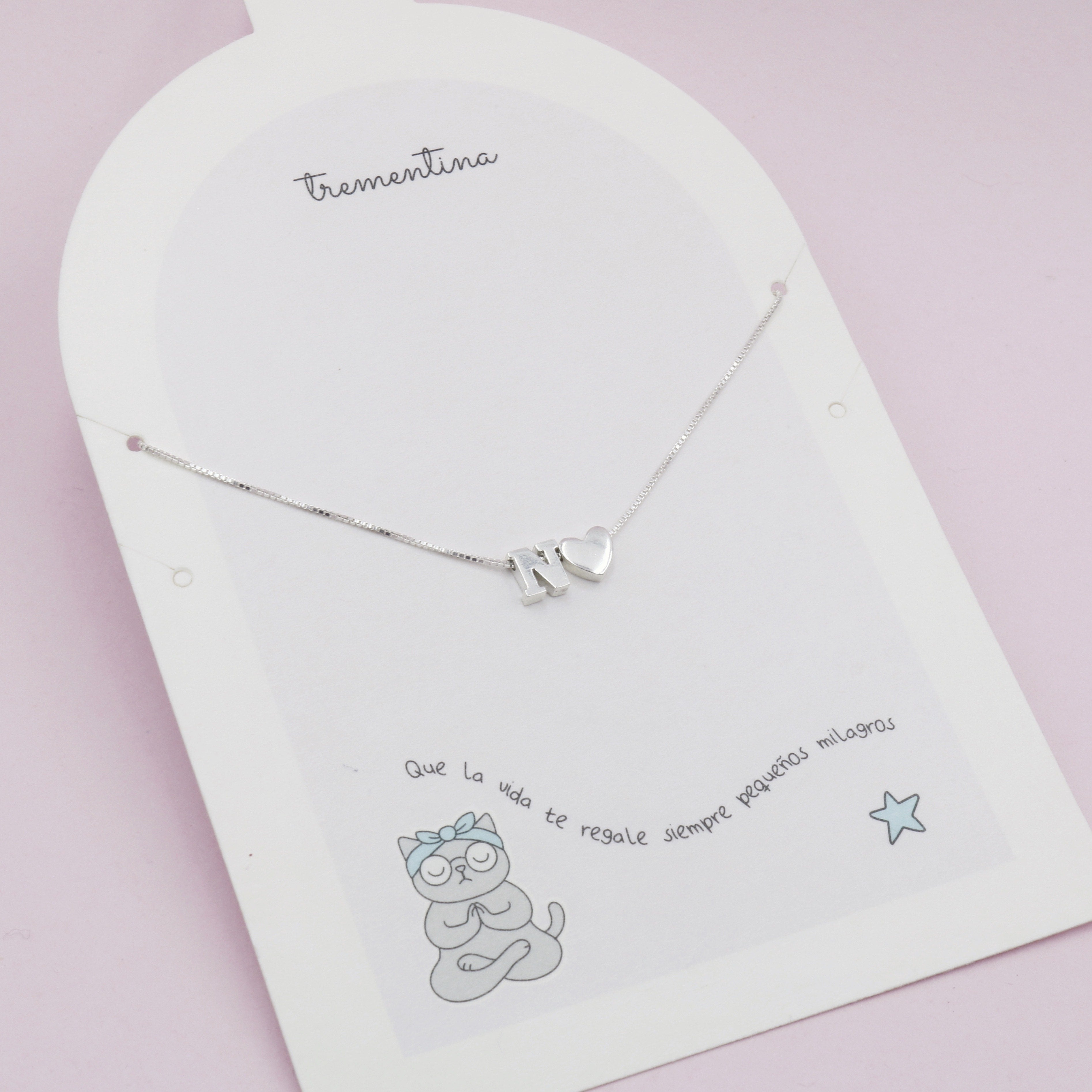 Collar Letra Corazón en Plata