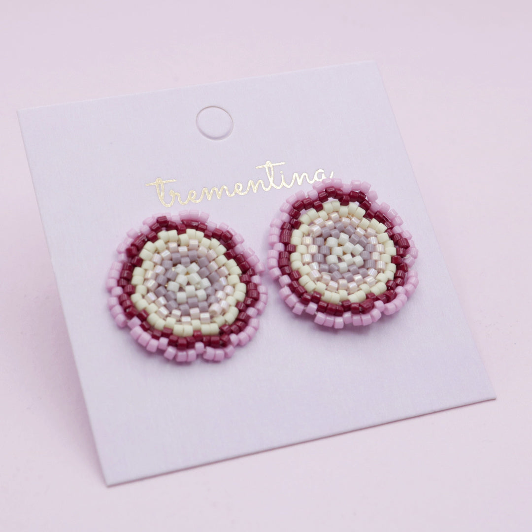 Aretes Mandala Rosa y Vinotinto