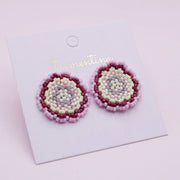 Aretes Mandala Rosa y Vinotinto