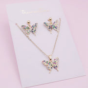 Juego de Joyas Mariposa Multicolor Dorado