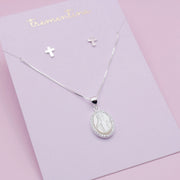 Juego de Joyas Virgencita Brillante en Plata