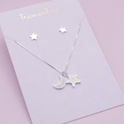 Juego Luna y Estrella en Plata
