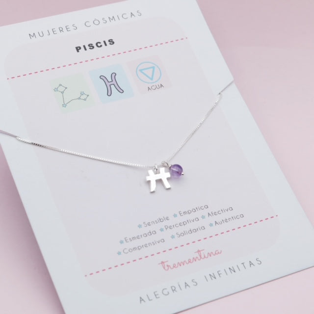 Collar en Plata Signo Piscis