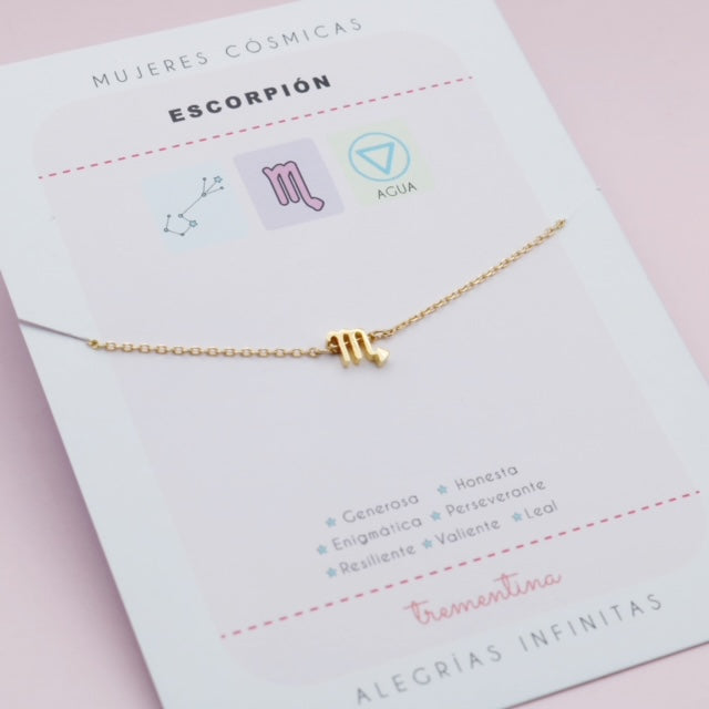 Collar Dorado Escorpión Mujeres Cósmicas