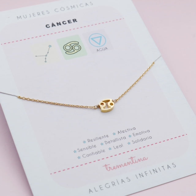 Collar Dorado Cáncer Mujeres Cósmicas