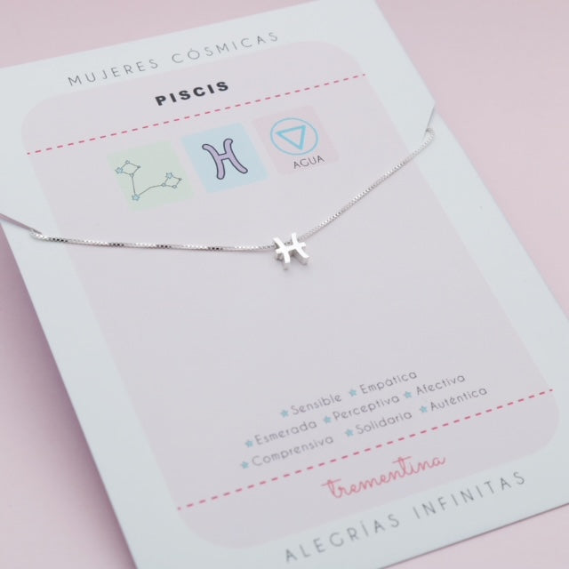 Collar en Plata signo Piscis