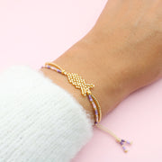 Pulsera Mostacilla Aura Marina Dorada