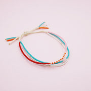 Pulsera Triple Cuarzo Rosa Ojitos