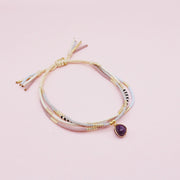 Pulsera Cuádruple Amatista Mostacilla
