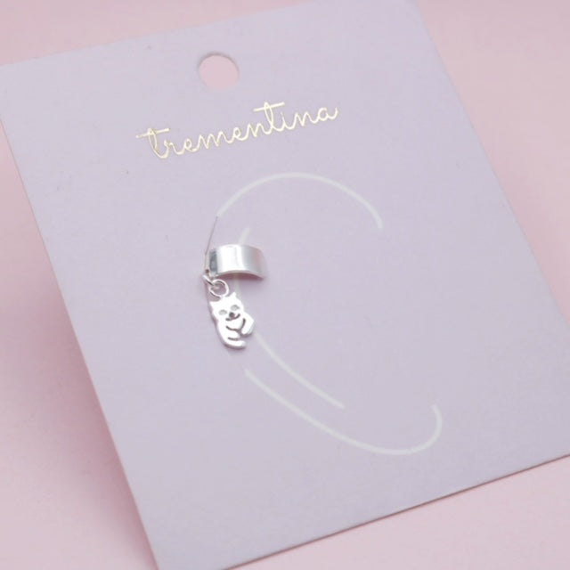 Earcuff en Plata Gatito de la Suerte