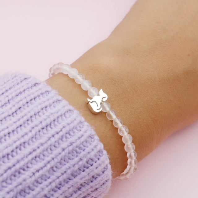 Pulsera Perrito Cuarzo Rosa