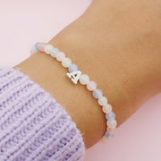 Pulsera Letra Piedra Morganita