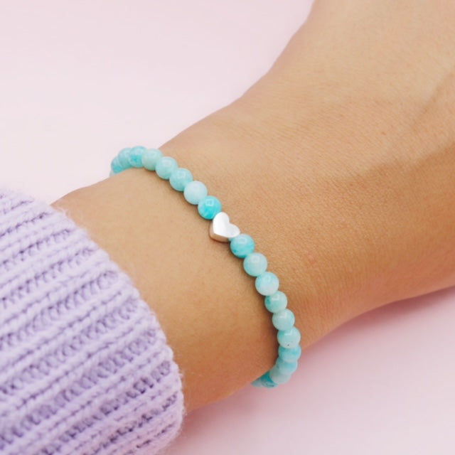 Pulsera Corazón Amazonita