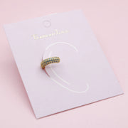 Earcuff Dorado Delgado Circones Azules