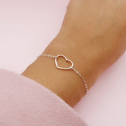 Pulsera en Plata Silueta Corazón