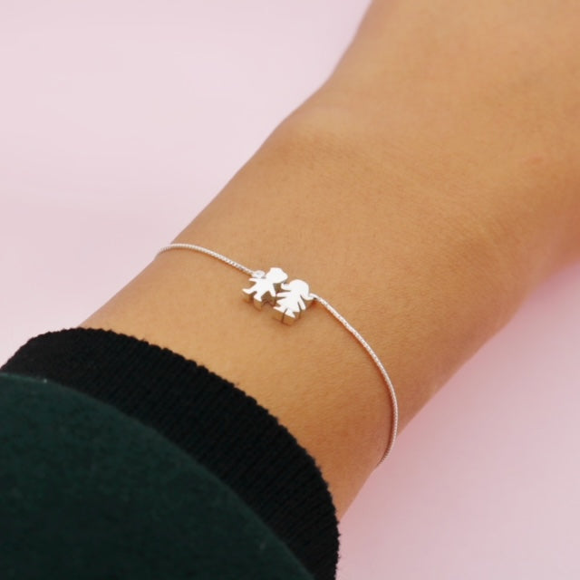 Pulsera en Plata Dos Hijos
