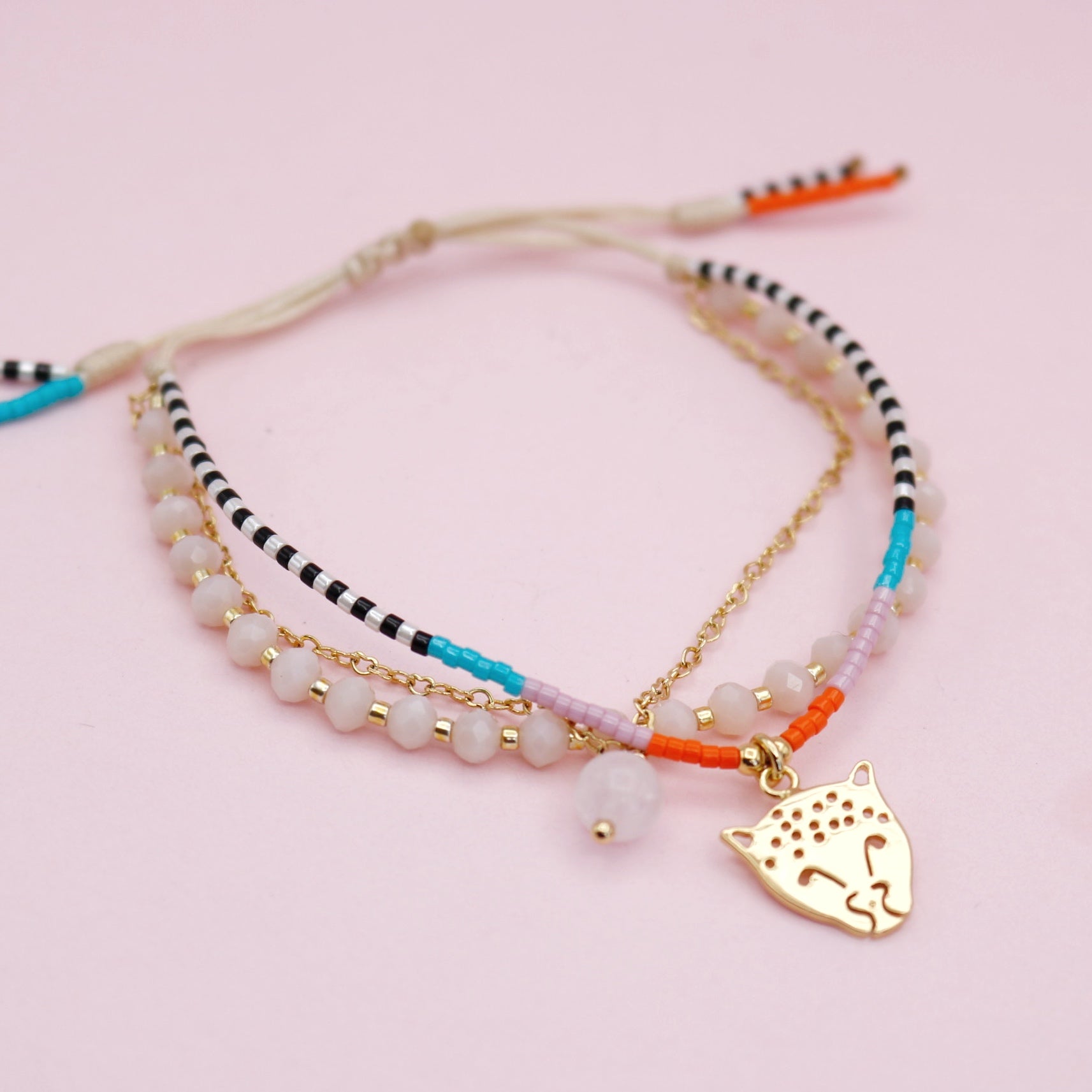 Pulsera Triple Leopardo Encanto de Sirena