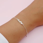 Pulsera de Plata Nombre o Palabra Horizontal