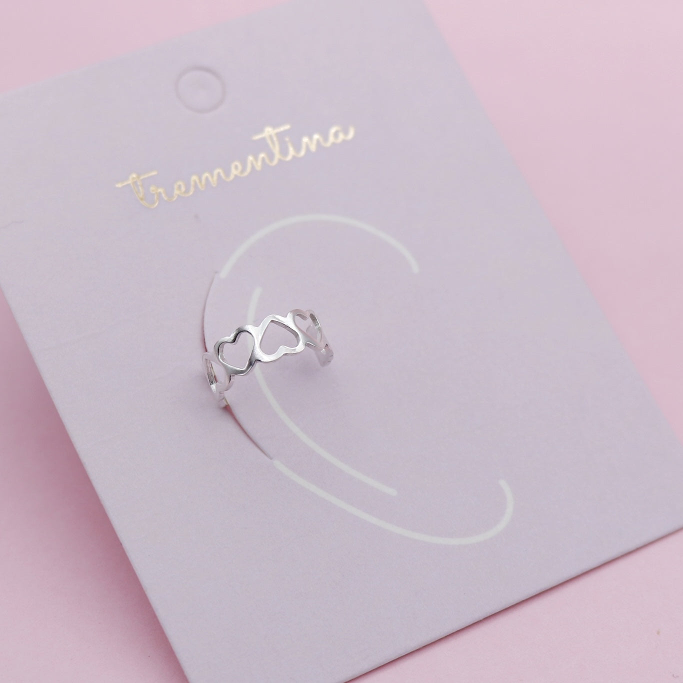 Earcuff en Plata Corazón Invertido