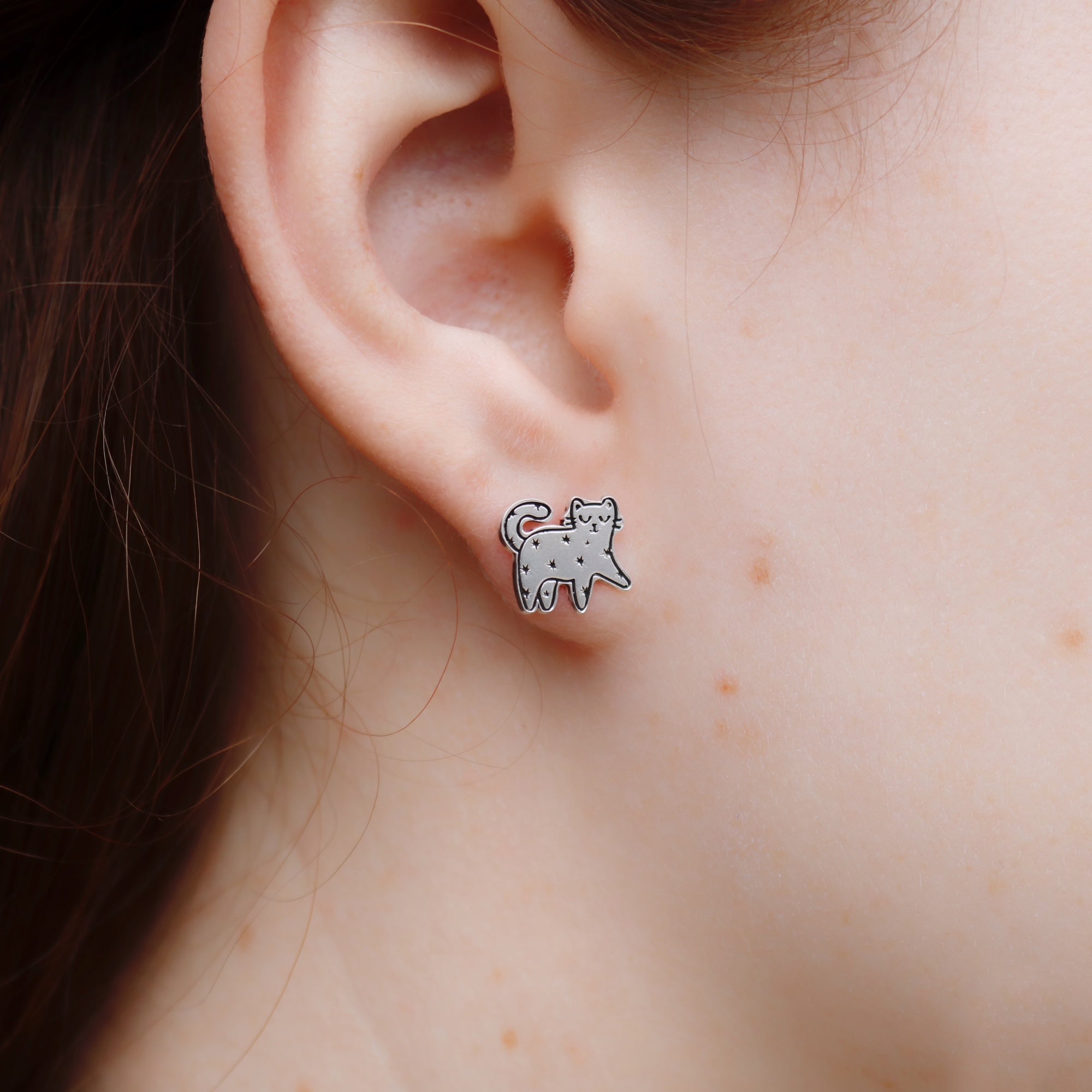 Topos De Plata Gatico Estrellado