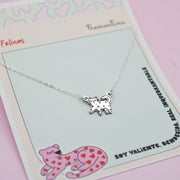 Collar De Plata Gatico Estrellado