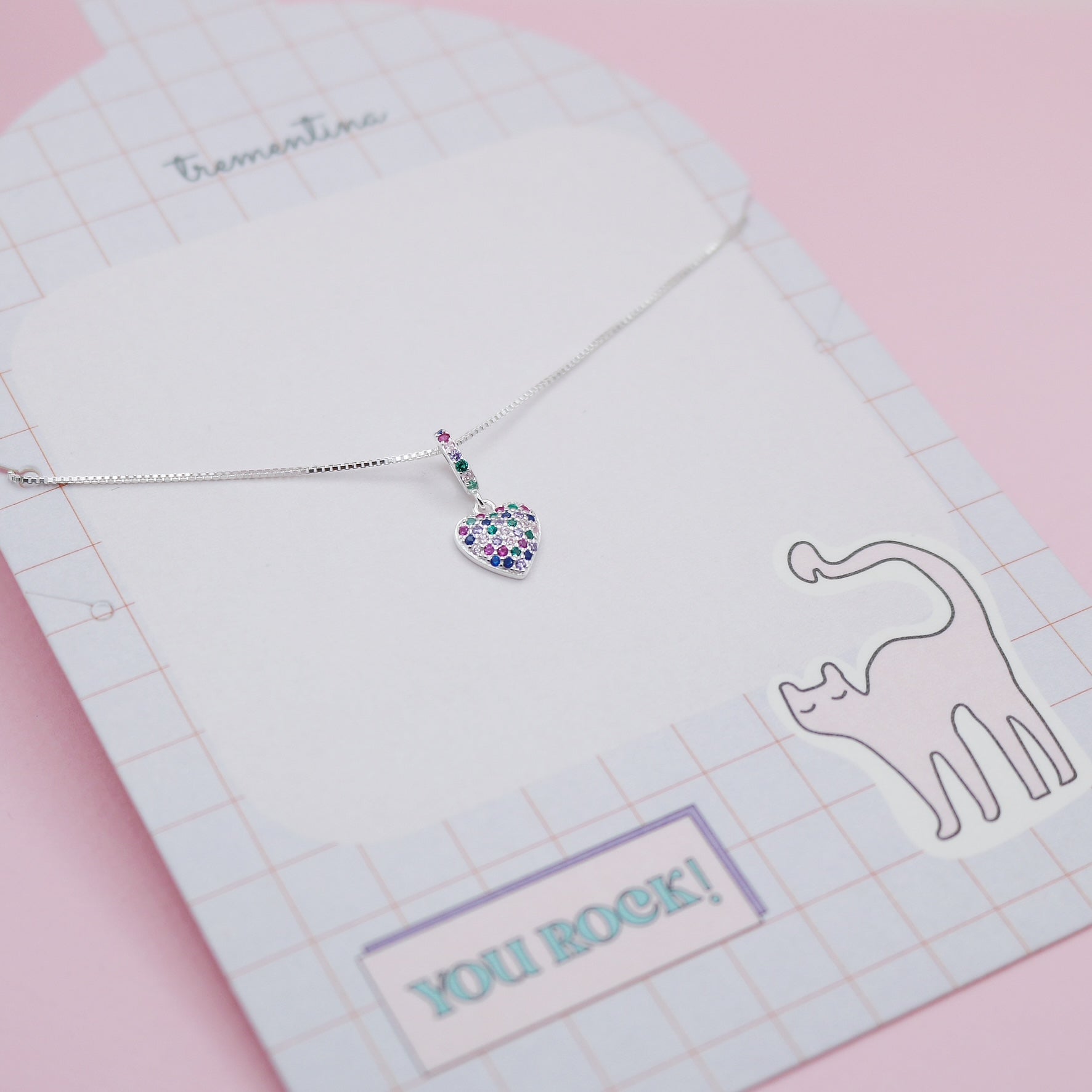 Collar de Plata Corazón Radiante