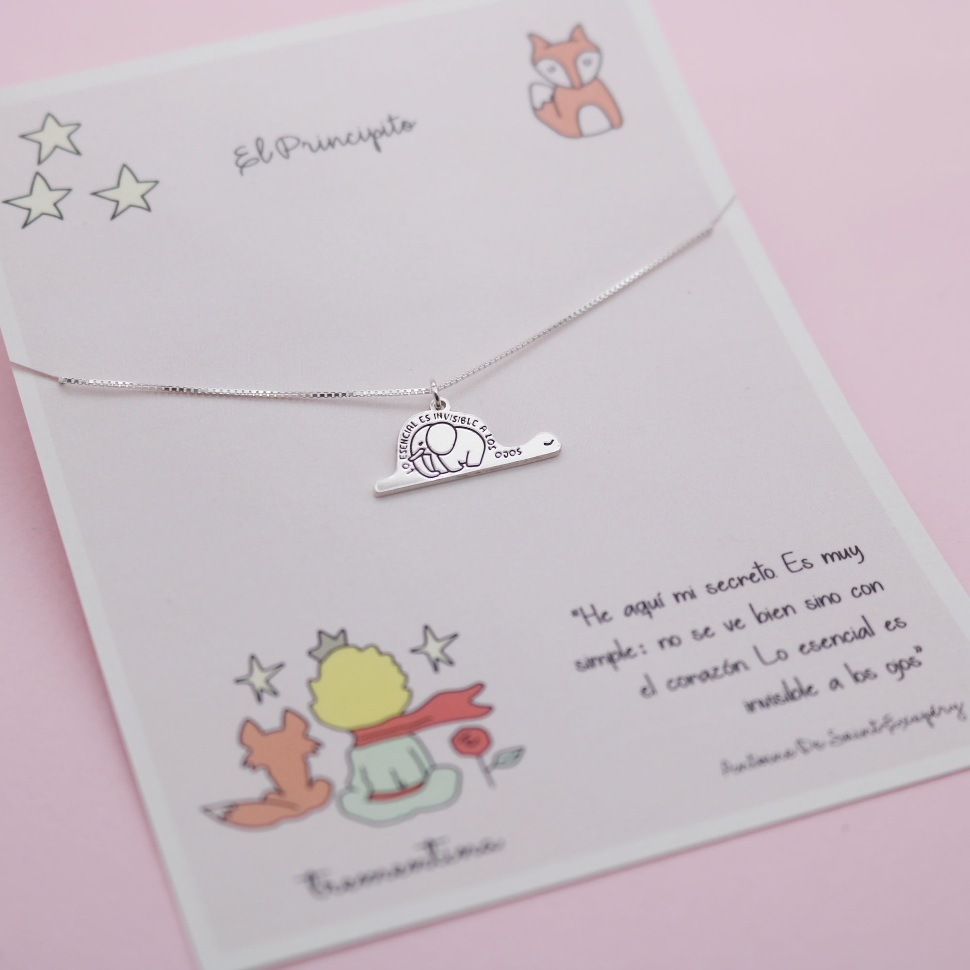 Collar de Plata Lo Esencial es Invisible a los Ojos