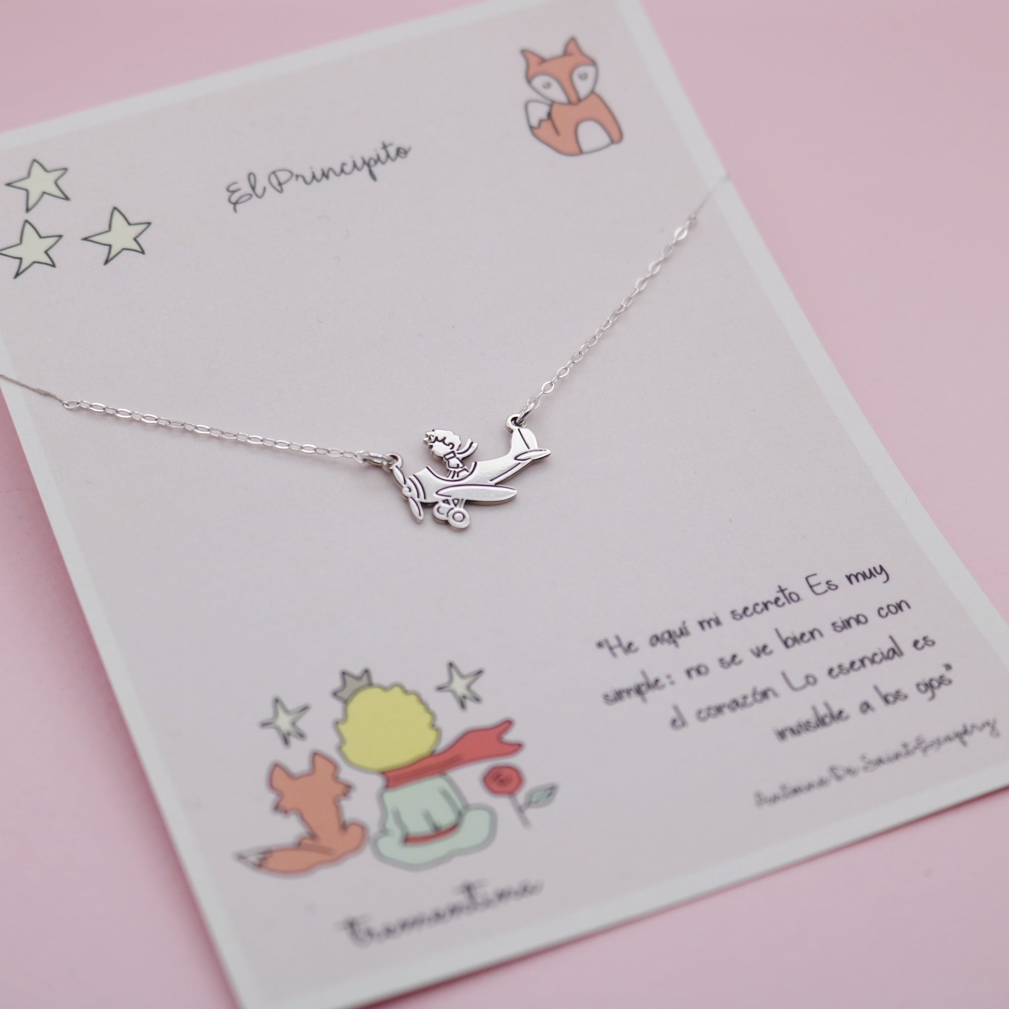 Collar en Plata "El Principito" Avión