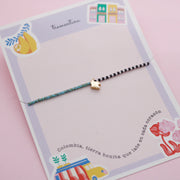 Pulsera Sencilla Mostacilla Colombia Mini Dorado