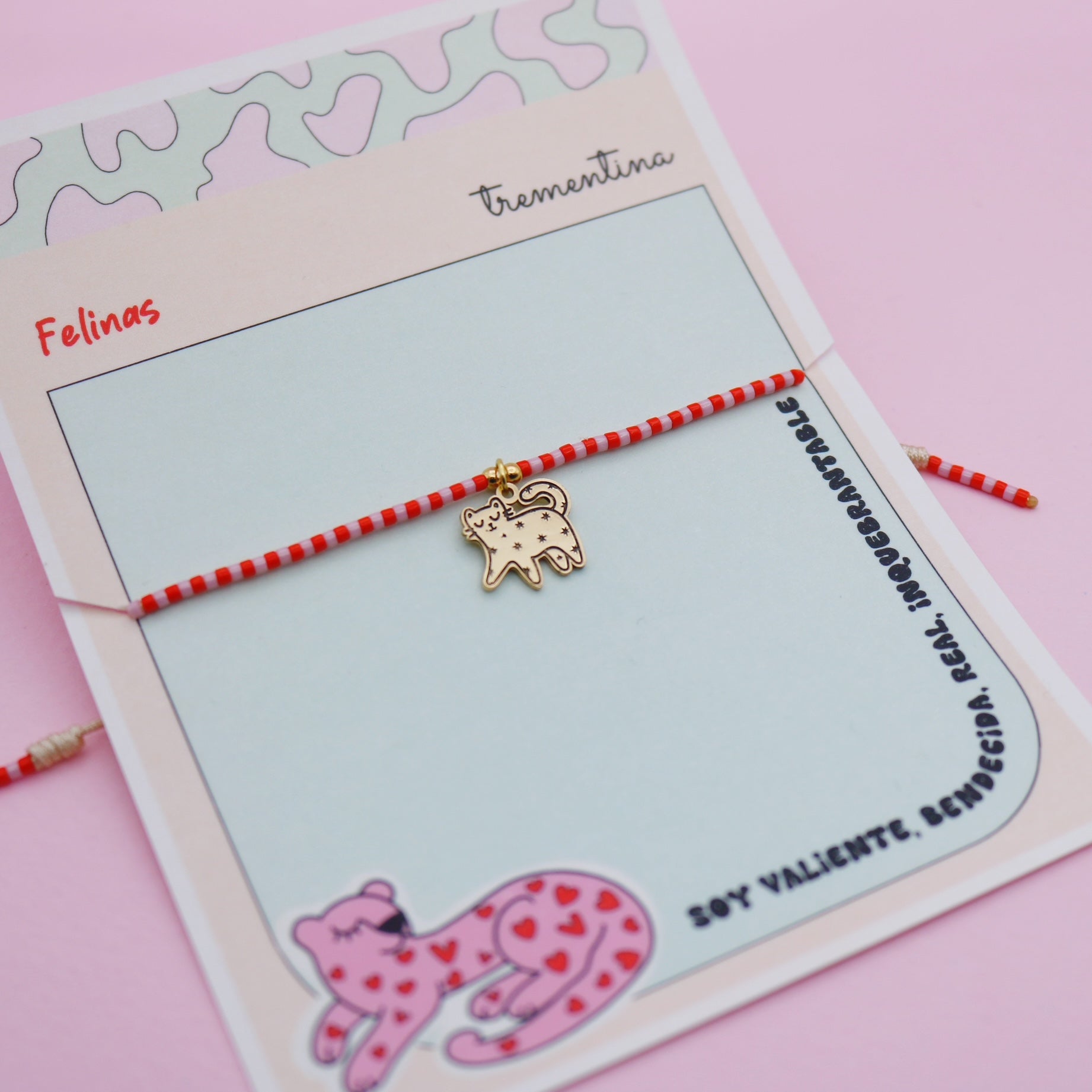 Pulsera Mostacilla Gatico Estrellado Dorado