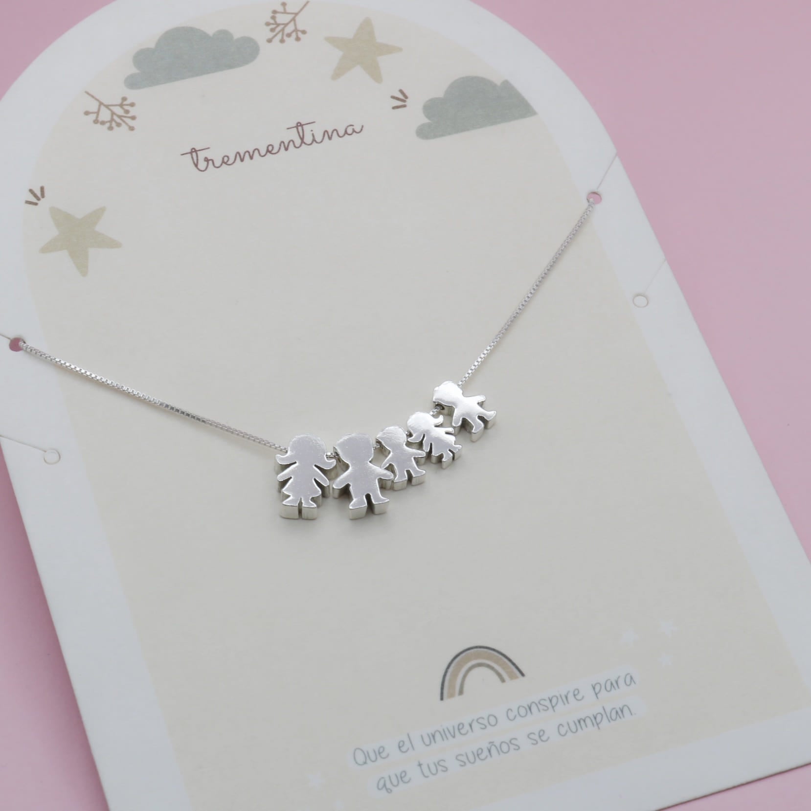 Collar Mi Familia Mamá - Papá 3 Hijos