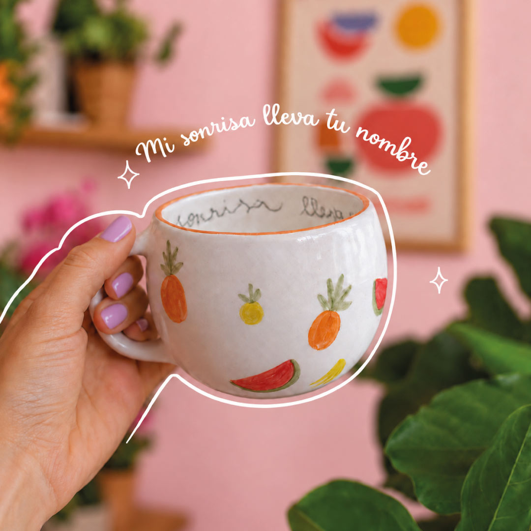 Mug Mi sonrisa lleva tu nombre – Frutas